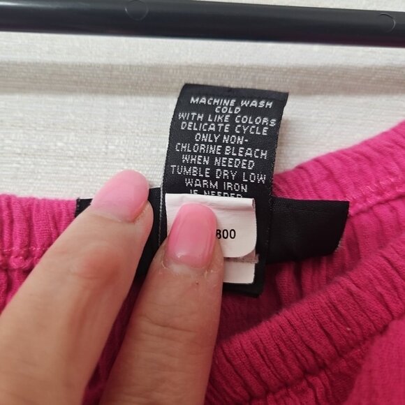 Lane Bryant Sz 14 Pink Off The Shoulder Gauze Lace Blouse Barbie Peasant Boho - Picture 4 of 7